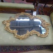 A late C19th gilded pier mirror the shaped plate and carved acanthus frame