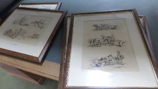 A collection of five prints of tradesmen of the C19th 'wheel wrights', 'Woodsmen' etc..