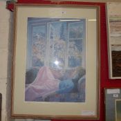 A Limited edition colour print 'French Window' signed Patrick Cullen