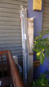 A collection of various wooden painted Venetian window blinds and pelmets