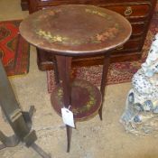 A Sheraton revival hand painted etagere