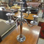 A chromium five light candelabra