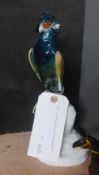 A C19th Meissen eagle, hand painted (a/f)