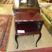 A Chippendale style lattice work side table on cabriole supports