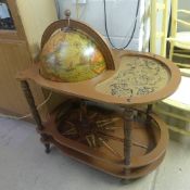 A novelty globe form drinks cabinet