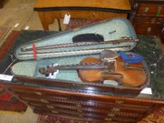 A French school, late C19th violin and case