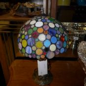 A polka dot Tiffany lamp