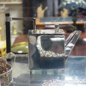 A silver plated Art Deco style t-pot