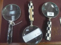 A collection of magnifying glasses (one a/f)