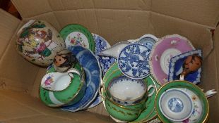 A collection of pottery, a masons jug, Chinese ginger jars, dish and a similar