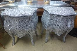 A pair of diamondite commodes