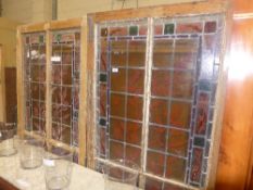 A pair of painted and stained panel doors