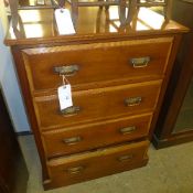 An Arts and Crafts ash chest with four long drawers on plinth base W 77 D 55 H 105 cm