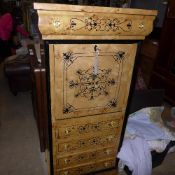 A biedermeier design escritoire having frieze drawer above fall front and drawers below