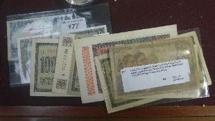 Notaphily -a quantity of old banknotes including a uncirculated Persian 20 rial note and a