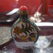 A Chinese cloisonne snuff bottle