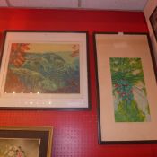 An artists proof by Julietta Rubio of a landscape signed and dated 1984 together with a limited