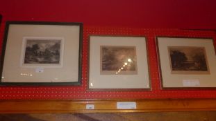 Three glazed and framed engravings after Constable