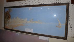 An early C20th Gouache Egyptian landscape of a Nile scene