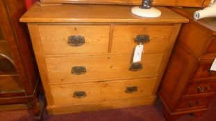 A Victorian pine chest fitted two short above two long drawers on plinth base