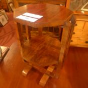 An Art Deco walnut occasional table of two tiers