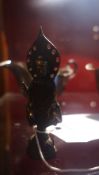 A Chinese bronze standing deity figurine of small size