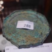 A Chinese Han style cast metal hand mirror