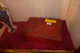 A C19th Chinese cinnibar lacquered box f