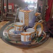 A Japanese tea set to seat six and a cra