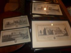 A set of seven framed engravings of Engl