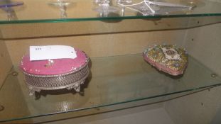 A Victorian pin cushion with box compart