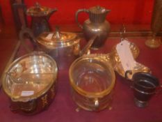 A collection of silver plated items incl