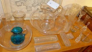A collection of various glassware includ