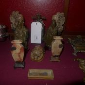 A Collection of carved Chinese soapstone