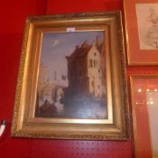 A C19th oil on canvas Venetian scene in