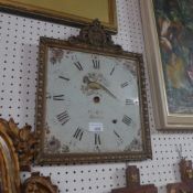 An antique hand painted clock face frame