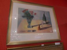 A Jack Miller artists proof still life study glazed and in gilt frame