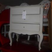 A Continental grey painted commode chest