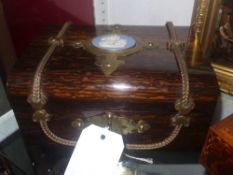A Victorian gilt brass and Jasperware mounted coromandel box from the third quarter of the C19th