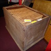A rustic industrial teak trolley of rect