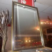 A square mirror bevelled plate ebonised