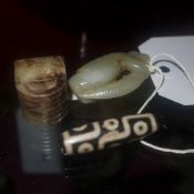 A C19th Chinese jade seal together with