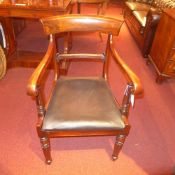 A set of five C19th mahogany bar back di