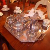 A Sheffield silver plate four piece tea