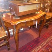 A Victorian inlaid walnut writing table