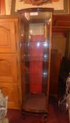 A C19th mahogany display cabinet of bowe