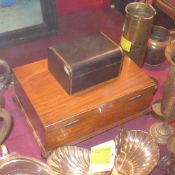 A C19th satinwood work box with fully fi