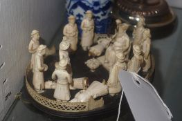 A C1830 Indian ivory court scene compris