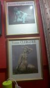A pair of limited edition posters of Yvonne Clergerie bronzes signed and from editions of 300