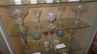 A collection of various drinking glasses